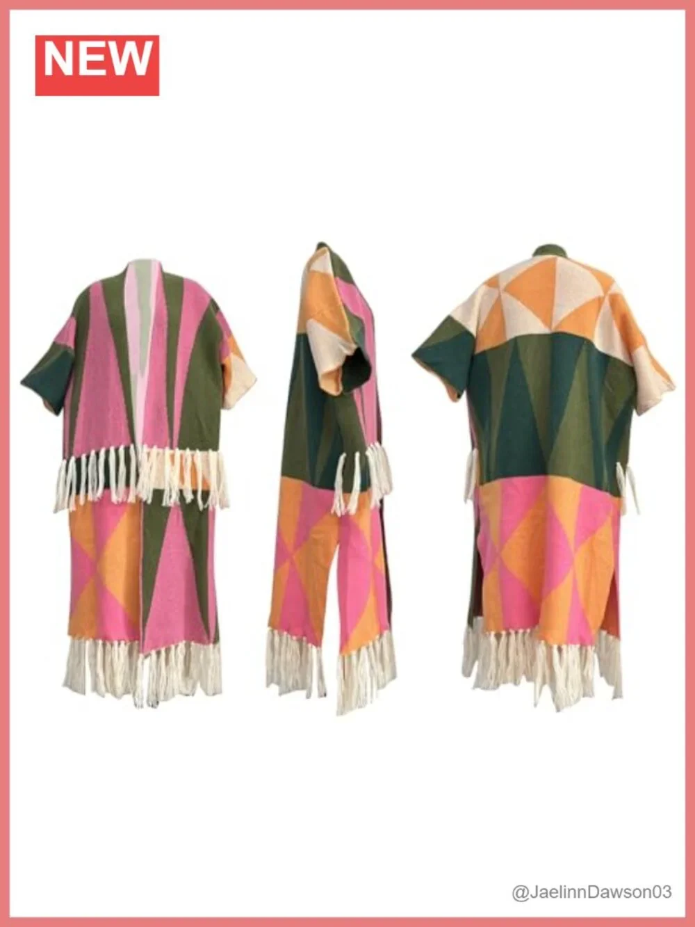 Women's Long Tassel Sweater Cardigan Oversized Poncho Knit